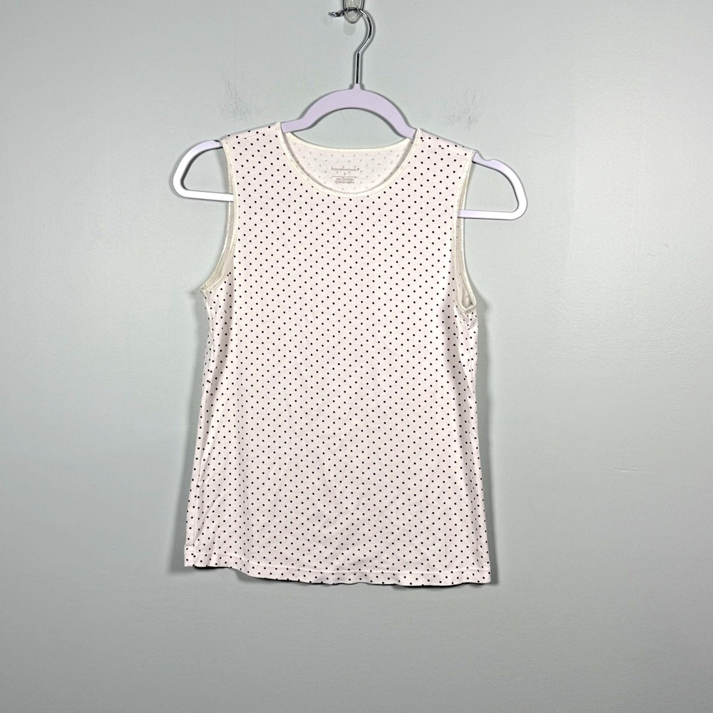 Christoper and Banks Sleeveless Tank Top Polka Dots 100% Cotton Purple Pink S